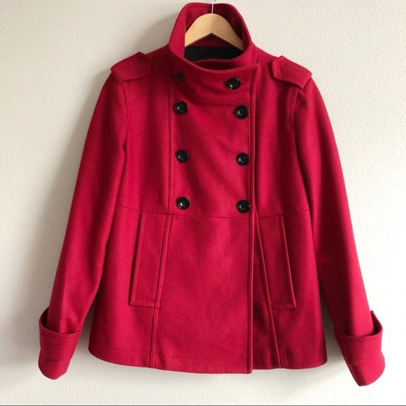 GAP | Jackets & Coats | Gap Wool Pea Coat Red Size M | Poshmark display picture 1